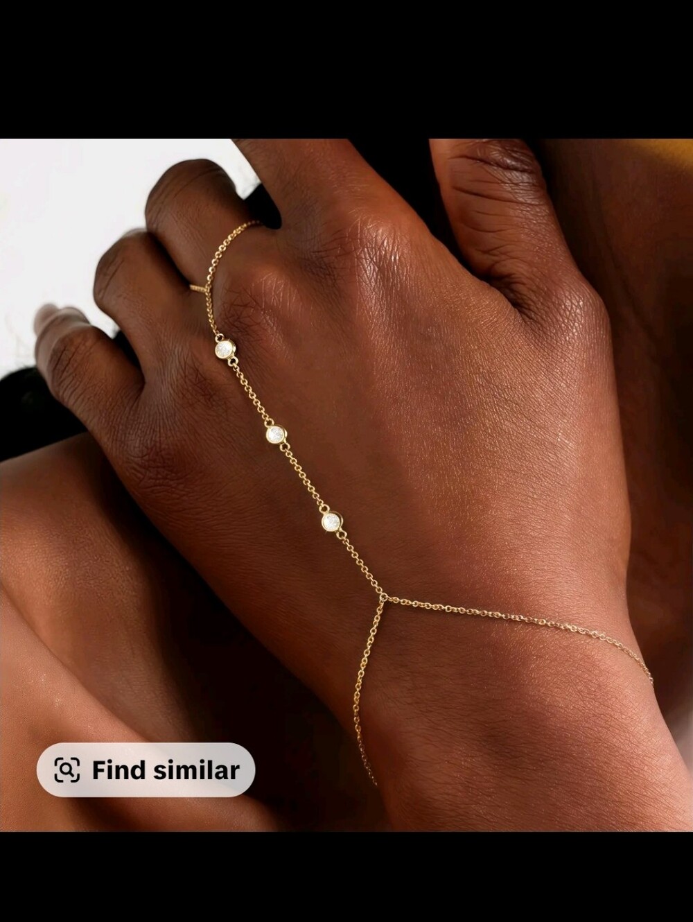 Gold Chain Station Hand Chain Bracelet - Elegant Women's Jewelry